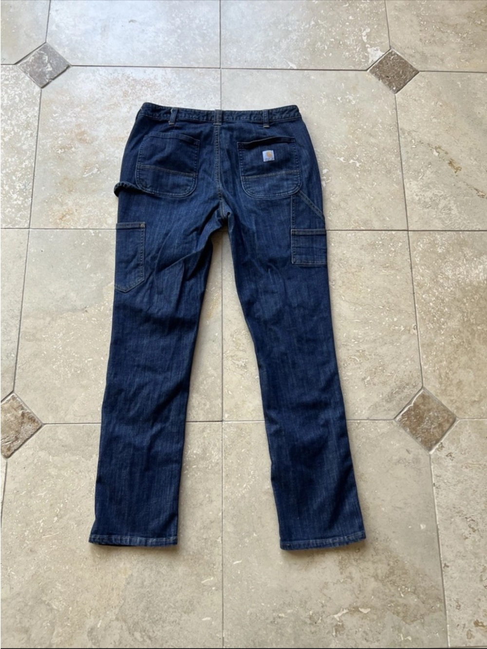 Carhartt Women's Slim Fit Straight Leg Denim Double Knee Pants Size 12 Regular - Picture 3 of 5